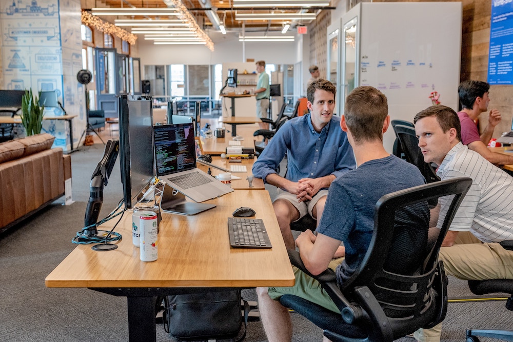 Young Men in a Modern Office