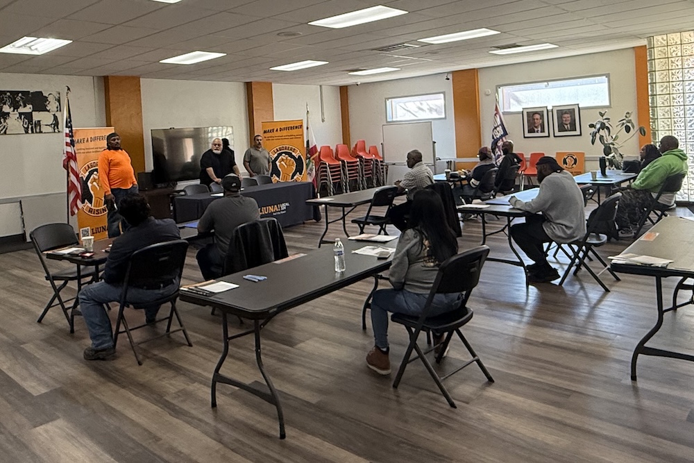 Blue image with people icon