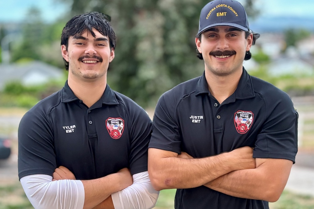 Blue image with people icon